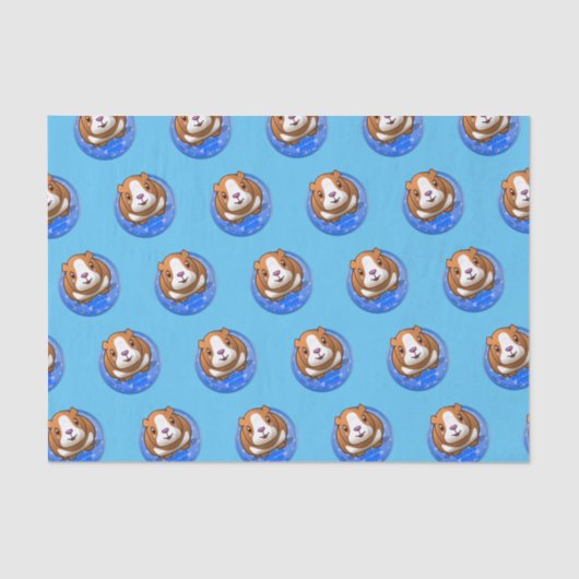 Booboo Piggy Blue Tissue Paper Seidenpapier (Vorderseite)