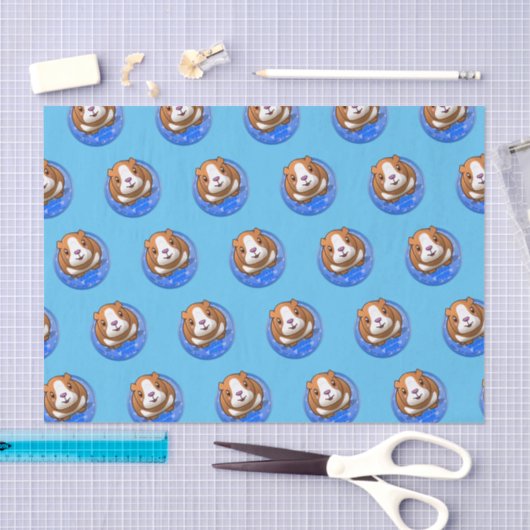 Booboo Piggy Blue Tissue Paper Seidenpapier (Handwerk)