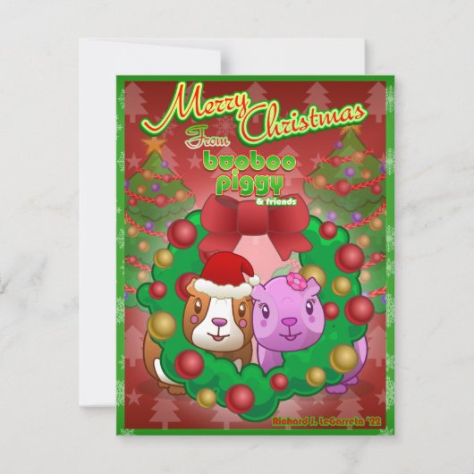 Booboo Piggy Weihnachtskarte 2022 Mitteilungskarte (Vorderseite)