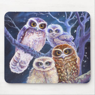 Boobook Owl Familie Mousepad