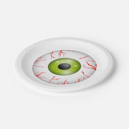 Boodshot Augapfel-Halloween-Party-Papier-Teller - Pappteller (Schrägansicht)