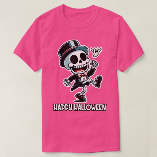 Boogie Bones A Halloween Skeleton Jamboree T-Shirt (Design vorne)
