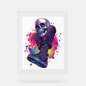 Boogie Bones - Funny 70er Disco Skull Acrylschild (Vorderseite)