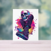 Boogie Bones - Funny 70er Disco Skull Acrylschild (Neutral)