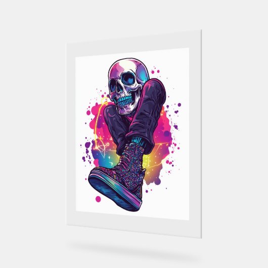 Boogie Bones - Funny 70er Disco Skull Acrylschild (Winkel)