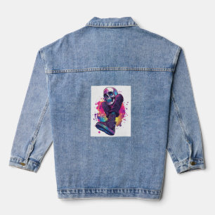 Boogie Bones - Funny 70er Disco Skull Jeansjacke