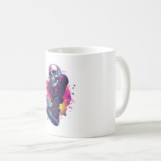 Boogie Bones - Funny 70er Disco Skull Kaffeetasse (VorderseiteRechts)