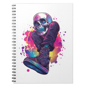Boogie Bones - Funny 70er Disco Skull Notizblock