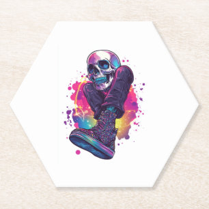 Boogie Bones - Funny 70er Disco Skull Untersetzer