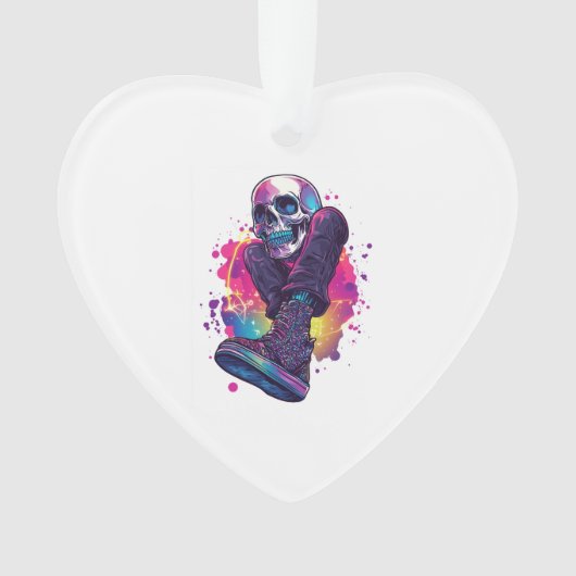Boogie Bones � Lustiger 70er Disco-Totenkopf Ornament (Vorderseite)