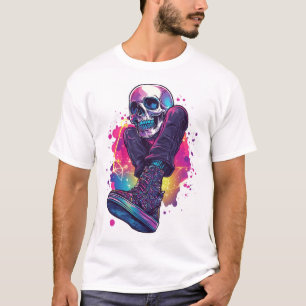 Boogie Bones � Lustiger 70er Disco-Totenkopf T-Shirt
