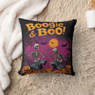 Boogie & Boo! - Halloween Skelette und Pumpkins Kissen