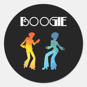 Boogie Dance Music Lover Funk Soul Grooves T-Shirt Runder Aufkleber