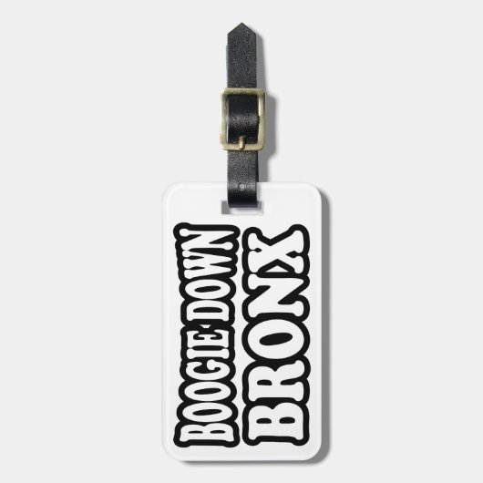 Boogie Down Bronx, NYC Gepäckanhänger (Vorderseite vertikal)