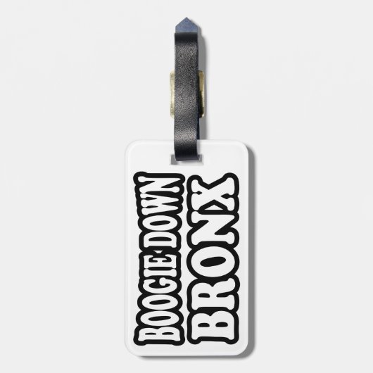 Boogie Down Bronx, NYC Gepäckanhänger (Rückseite vertikal)