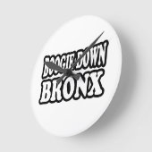 Boogie Down Bronx, NYC Runde Wanduhr (Winkel)