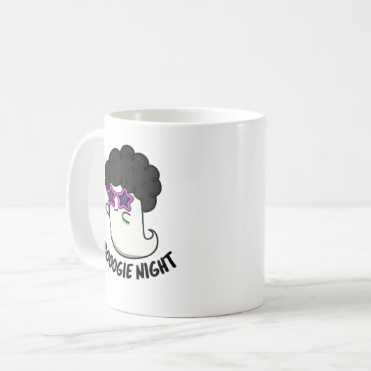 Boogie Night Funny Halloween Ghost Puff Kaffeetasse (Vorderseite Links)