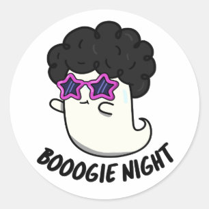 Boogie Night Funny Halloween Ghost Puff Runder Aufkleber