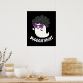 Boogie Night Funny Halloween Ghost Pun Dark BG Poster (Küche)
