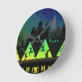 Boogie Night Runde Wanduhr (Winkel)