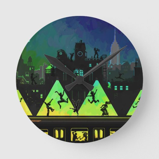 Boogie Night Runde Wanduhr (Vorderseite)