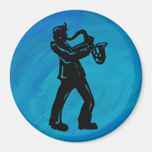 Boogie Nights Saxophon Blau Magnet