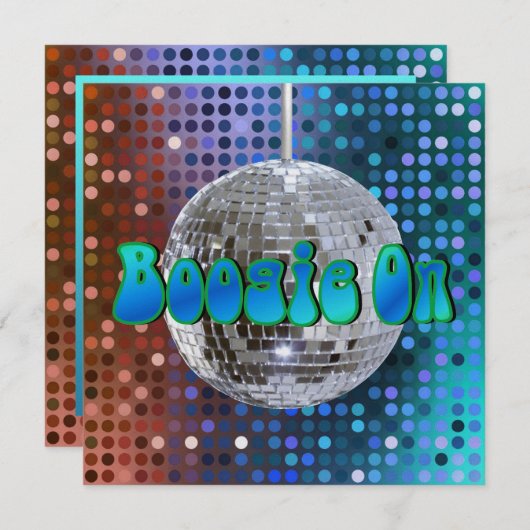 Boogie On! 1 Einladungen (Vorne/Hinten)