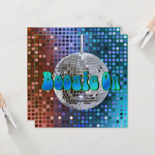 Boogie On! 1 Einladungen (Vorderseite/Rückseite Beispiel)