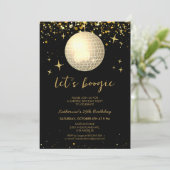 Boogie Retro Disco Ball Glitzer Geburtstag Karte (Stehend Vorderseite)