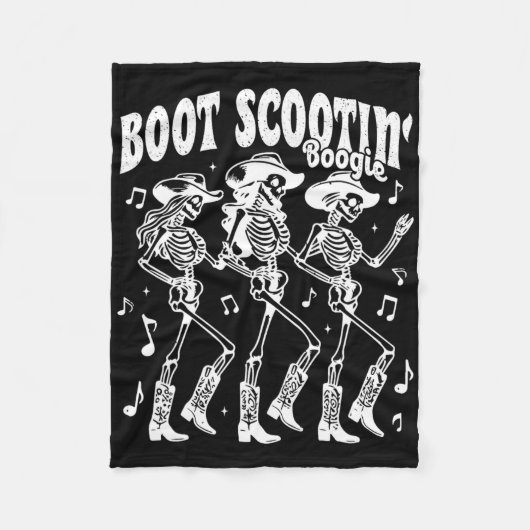 Boogie Retro Western Skeleton Dancin Fleecedecke (Vorderseite)