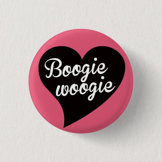 Boogie Woogie Black Heart Punch Button (Vorderseite)