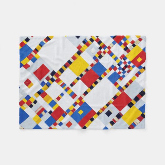 Boogie Woogie, Mondrian Fleecedecke (Vorderseite (Horizontal))