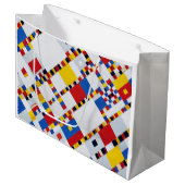 Boogie Woogie, Mondrian Große Geschenktüte (Vorderseite Schrägansicht)