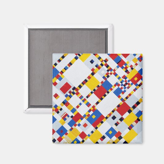 Boogie Woogie, Mondrian Magnet (Vorderseite/Rückseite)