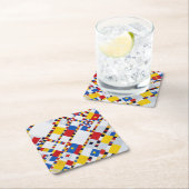 Boogie Woogie, Mondrian Rechteckiger Pappuntersetzer (Vor Ort)