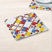 Boogie Woogie, Mondrian Rechteckiger Pappuntersetzer (angewinkelt)