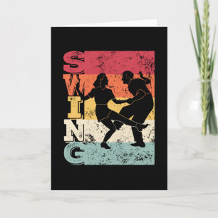 Boogie Woogie Swing-Tanz Retro-Farben Vintage Karte