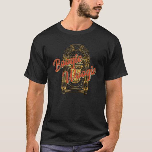 Boogie Woogie Vintag Jukebox T-Shirt (Vorderseite)