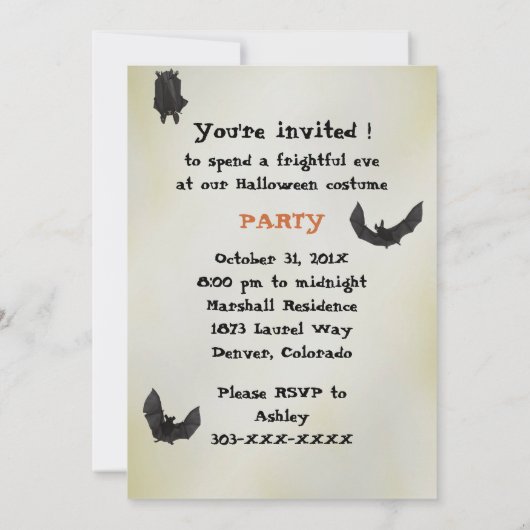 Boogie Zombie Halloween-Party Einladung (Rückseite)