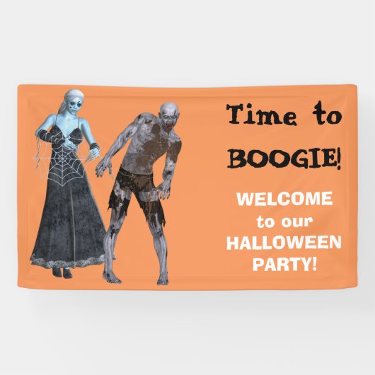 Boogie-Zombie-Hexe-Halloween-Party Banner (Horizontal)