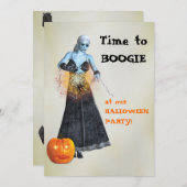 Boogie Zombie Witch Halloween-Party Einladung (Vorne/Hinten)