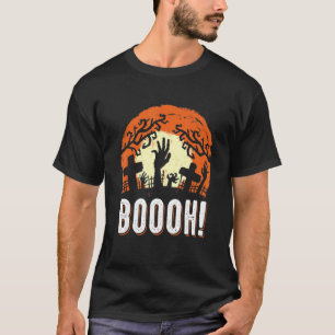 Booh Graveyard Full Moon Zombie Kostüm Halloween T-Shirt