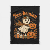 Boohemian Funny Retro Ghost Pumpkin Halloween-Kost Fleecedecke (Vorderseite)