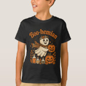 Boohemian Funny Retro Ghost Pumpkin Halloween-Kost T-Shirt (Vorderseite)
