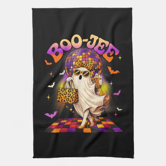 Boojee Geist Halloween Boo JEE Disco Geschirrtuch (Vertikal)
