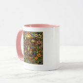 Book and Cat Lovers Faux Stain Glass Tasse (Vorderseite Links)