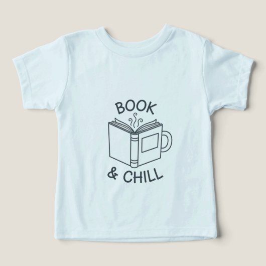 Book and Chill Minimal Line Art T-Shirt  (Design Vorderseite)