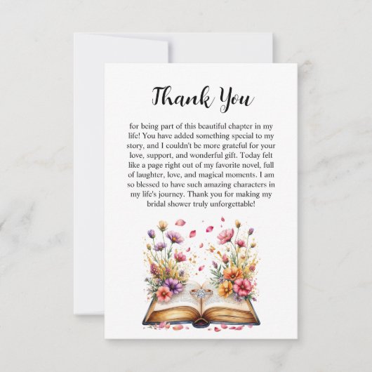 Book and Ring Theme Dankeschön Karte (Vorderseite)