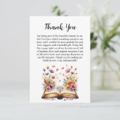 Book and Ring Theme Dankeschön Karte (Stehend Vorderseite)