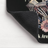 Book Are My Therapy Skeleton Book Reading Floral B Mousepad (Ecke)